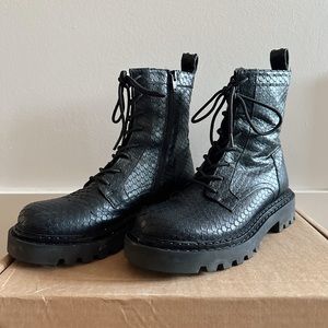 Marcella Lawrence Leather Combat Boots - US 6.5 (EU 37)